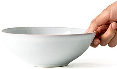 DFHHG® Bowl, Japanese style ceramic bowl Bowl Salad Bowl Blue stone enamel household old craft