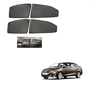 Kozdiko Premium Custom Fit Car Sun Shades Fix Curtains Non Magnetic Mesh Compatible for Maruti Suzuki Ciaz