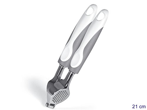 Home Knoblauchpresse mit rutschfestem Griff, Edelstahl, Grau, 18 x 6 x 4 cm