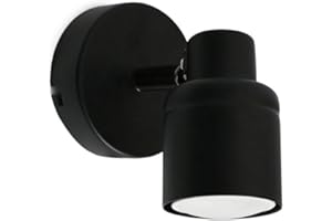 ValueLights | Single Spotlight Adjustable GU10 Wall Light/Ceiling Light IP44 Rated Bathroom Lamp Spot Light - Matt Black | Bathroom, Home Décor & Improvement Essential | Included LED Bulb