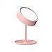 Produktbild XIXI Schminkspiegel Schreibtischlampe Touch-Schalter Led, Tischspiegel Smart Brightness Chargable betrieben 180 Grad Free Rotation Kosmetik Make-up Spiegel Lampe und Leselampe (Pink)