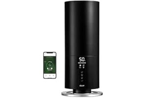 Duux Beam Mini | Quiet Air Humidifier | Ultrasonic Humidifier for Home/Bedroom | Steam Production 350ml / h | 20h Use | Integrated Remote Control | Black