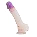 Produktbild MEYOO Jelly Dildo Leistungsstarke Sucker Kristall Transparent Silikon Penis/Dick, Männlich Und Weiblich Wasserdicht Spielzeug Hahn, Geeignet Für Frauen,A