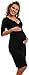Happy Mama. Women's Maternity Jersey Baby Shower Dress. V-Neck 3/4 Sleeves. 001p (Black, 18)