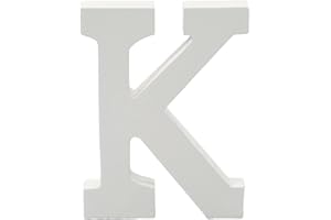 HOME SOLAZZIA Dekorative weiße Holzbuchstaben und Zahlen, 15 cm (K)