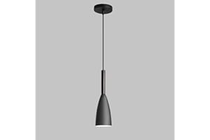 ZTWLEED Lampadario a Sospensione Moderno,Lampadario Moderno con Cavo Regolabile,Lampada a sospensione a soffitto E27,Lampadario Moderno Nero per Cucina, Sala da Pranzo(Lampadina Non Inclusa)