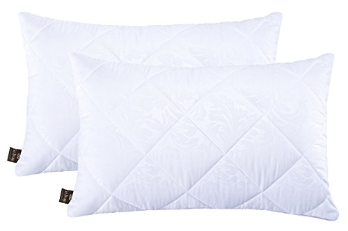2-er Pack Sei Design® Classic Dream Kopfkissen Mikrofaser 40 x60 cm, weiß, gestept