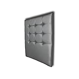 3 años de Garantía. Ventadecolchones - Cabecero tapizado en Polipiel Modelo Tablet Largo, Plata y Medidas 166 x 125 cm para Camas de 150 ó 160