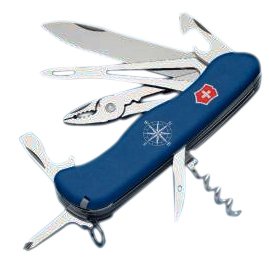 Victorinox Taschenwerkzeug Skipper Feststellbar Blau mit Wellenschliff, 0.9093.2W