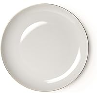 Excelsa Gold - Plato llano, porcelana, blanco/borde dorado, 27 x 27 x 1,5 cm