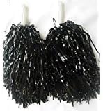 5 Pairs of Black Cheerleading Pom Poms Hen Party Fancy Dress Cheerleader Costume Colour Black