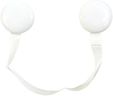 2 X MAGNETIC CIRCLE ROUND EASY USE CURTAIN DRAPE TIEBACKS HOLD BACKS WHITE
