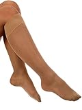 Divertd - Compression Stockings for Women - Ladies Socks for Leg, Calf, Toe Relief and Support - Good for Flight Travel, Pregnancy, Office Work and Sports - 70 Den 8-15 mmHg (Nude, Small/Medium)