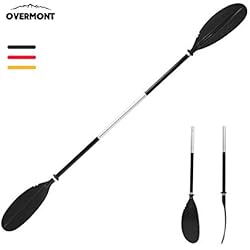Overmont Pagaies de Canoe à Double Tête démontable Aluminium Longueur Totale 222cm pour Canoë Kayak Noir/Rouge/Orange
