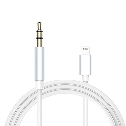 iPhone 7 Aux Cable, iPhone 7 Plus Aux Cable [Lightning to 3.5mm] Audio AUX Cable, 8 Pin to 3.5mm Jack [Male to Male] AUX Audio Lead for Apple iPhone 7, 7 Plus By DN-Alive (SILVER)