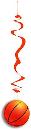 Deco Party UK Basketball hanging swirl decoration pack of 6