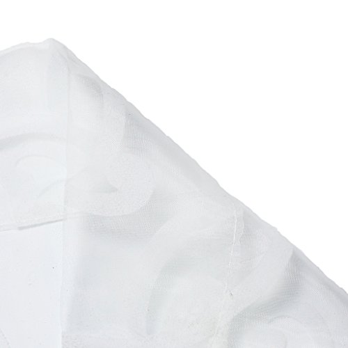 Generic 100 x 200cm Beflockung Transparente Vorhang Fenstervorhang Gardine Tüll für Fenster Balkon Haus Dekor – Weiß - 8