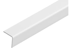 CEZAR White Plastic PVC Corner 90 Degree 1 Meters Angle Trim Wall Corner Guard Edge Protector TMW Profiles (20mm x 20mm x 1M)