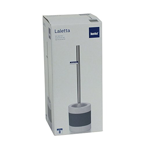KELA 22438, WC-Bürste und Behälter, WC-Garnitur, Keramik, Laletta, Grau - 6