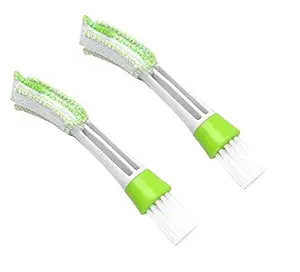 METKA 2 Pc Multifunction Cleaning Brush for Car Air Vent - 2 Microfiber Sleeves Blinds Cleaner Tools for Keyboard Window Leaves Blinds Shutter