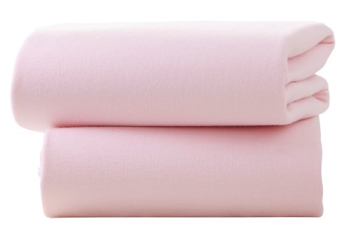 Clair de Lune Crib Cotton Jersey Flat Sheets (Pack of 2, Pink)