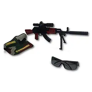 Zillion Billion MA MINI40 cm Long Plastic AK47 Toy Gun with Cap Googles BB Bullet with Multicolour, 2 3 4 5 Years for Boys Kids Girls.Military Toy Gun Sniper Toy Gun Commando Toy Gun PUBG Toy Gun