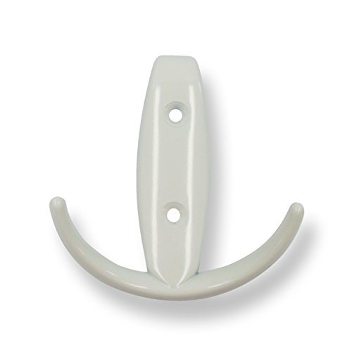 Preisvergleich Produktbild SIRO Kleiderhaken Sprockhövel, Schlicht, Zinkdruckguß pulverbeschichtet - Reinweiß, 80 mm x 73 mm x 30 mm, LA 32 mm, 1281 / PB1
