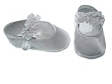 TinyTitans Baby & Toddler Girls Rossette Christening Satin White Pram Shoes (0 - 12 months)