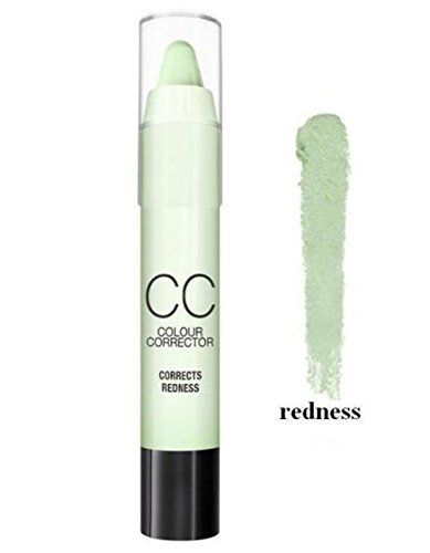 LyDia® CC Colour Corrector Concealer Stick Various Shades -- Highlighter/Corrects Redness/Corrects Dark spots (Light, Dark)/Corrects under eye circles/Corrects dullness (CC 02 Corrects Redness)