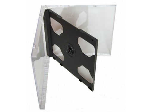 Tillmann Media CD-Leerhüllen Jewelcase für 2 CD/DVD, transparent, Smarttray schwarz mit weißem "2 Discs" Logo, Kartoninhalt: 50 Stück, Preis inkl. MwSt.