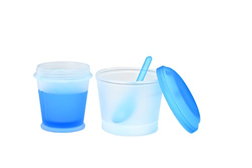 Müsli To Go Becher mit Milch-Kühlfach & Löffel, Müslibecher, Joghurtbehälter, Thermobecher, Müslidose (Blau) - 3