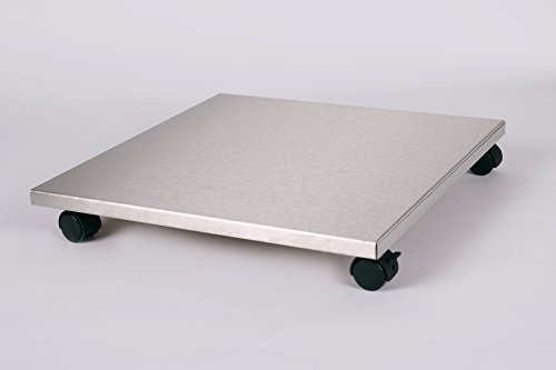 Szagato Möbelroller/Pflanzenroller (Profi) 50x50 cm, Edelstahl, 100kg, Bürorollen + Bremse, Marke, Made in Germany (Design-Pflanzenroller Transportroller Rollbrett)