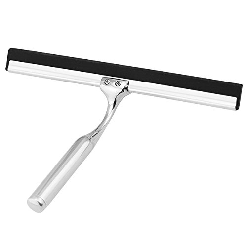 Cusfull Edelstahl Fensterwischer Duschabzieher mit Saugnapf zum Aufhängen für Glas Spiegel Fliese Reinigen 25×17,5 cm - 4