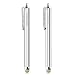 Produktbild FusionTech® Aktiver Eingabestift, Slim Lang 2 in 1 kapazitiver Eingabestift Touch Pen [Präzisions-Stylus], präziser Universal Touch Stylus Stift mit feiner Faser Spitze, für alle Smartphones, Samsung Tablets, Kindle Fire, Apple iPad, Android Gerät, Google Nexus, Samsung Galaxy, HTC und Geräte mit Touch Bildschirm[2-Pack] (Silber)