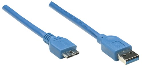 Manhattan SuperSpeed USB Anschlusskabel (A-Stecker /Micro-B-Stecker) 3 m blau - 2