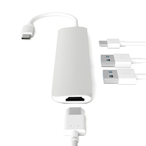 Satechi Slim Aluminium Typ-C Multi-Port Anschluss Hub Adapter mit Typ-C Ladeanschluss, 4K HDMI Videoausgang und 2 USB 3.0 Anschlüssen ultraleicht und mobil für Typ C Computer und Tablets wie MacBook Pro 2016, MacBook 2015/2016, Google Chromebook 2016 - 6