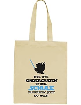 Einschulungsgeschenk Erstklässler natur Jutebeutel Stoffbeutel Schule - Aufpassen jetzt du musst