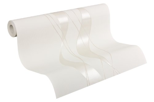 A.S. Création Vliestapete OK 5, Mustertapete, beige, creme, weiß, 935771