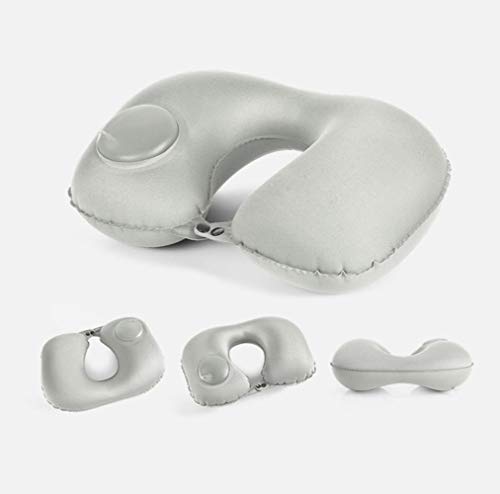 Preisvergleich Produktbild HAHAJY U-Form Automatische Aufblasbare Reisekissen Nackenkissen Nackenkissen Reisekopfstütze Folding Portable, Grau, 40x28 cm