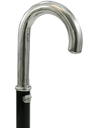 CAVAGNINI Bastoni da passeggio eleganti. Bastone ortopedico ergonomico. Bastone da passeggio in legno e metallo. Pomolo curvo liscio. Made in Italy