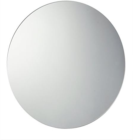 Waterstone Mirrors & Frames LTD 60cm Circular Round Unframed Bathroom Mirror with Chrome Effect Metal Spring Loaded Clips Wall Hanging Fixings