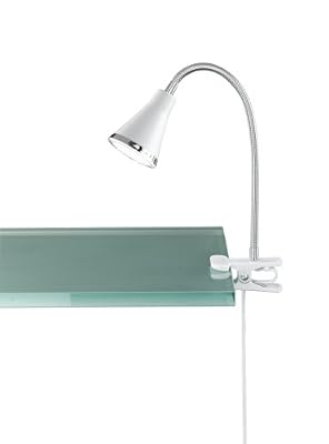Reality, Lampe à fixer, Arras incl. 1 x LED,SMD,3,8 Watt,3000K,350 Lm. Plastique, Blanc, Corps: Plastique, Blanc Ø:7,0cm, H:40,0cm IP20,Interrupteur de cordon,Flexible
