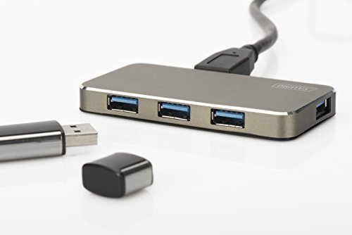 DIGITUS Design USB 3.0 Hub, 4-Port, Inkl. 5V/2A Netzteil, Aluminium, grau-metallic - 4