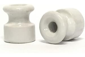 Merlotti 40.406 Aisladores para Cables Trenzados, Color Blanco, Set de 6 Piezas