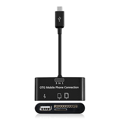 kwmobile 3in1 Micro USB OTG Kabel Adapter für Smartphone / Tablet – Card Reader Tablet Kartenleser Anschluss für USB 2.0 / SD Karte / Micro SD Karte in - 5