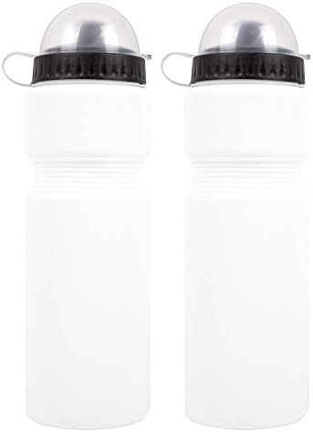 2x Bicycle Gear Plastic Drinking Bottle 750 ml White