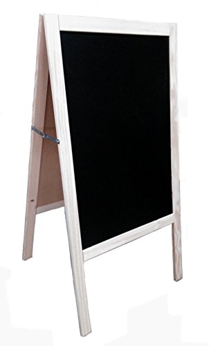 PIZARRA CABALLETE NEGRA en PINO 120x60cm V lido para rotulador de tiza
l quida y tiza convencional 2 CARAS