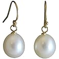 Cultured Freshwater Pearl 14kt Gold Filled Drop Dangle Earrings - Handmade Gift Ideas for Women - Birthday Valentine's Mother's Day Gift - Bridal Wedding Jewellery