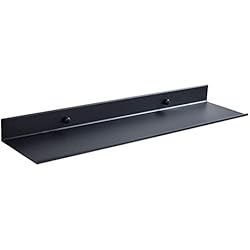 Yardwe Étagères murales flottantes noires Étagère murale pour salle de bain Étagère murale Rack de rangement pour tablettes flottantes très robustes et antirouille (50cm)