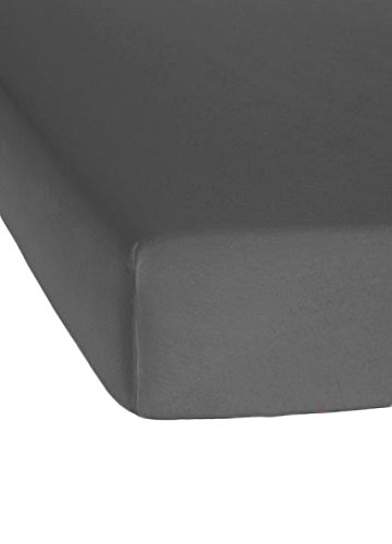 Jersey Baumwolle Spannbetttuch, Spannbettlaken in vielen Farben und allen Größen von 90×200 bis 200-220 auch für Wasserbetten und Boxspring sowie Topper Spannbettlaken – Jersey Spannbettlaken 180×200 bis 200×200 cm – Anthrazit - 2